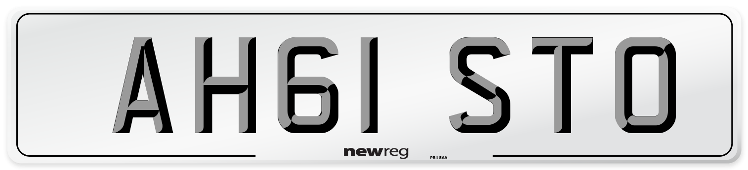 AH61 STO Number Plate from New Reg